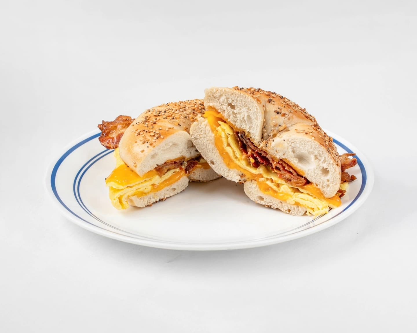 Bacon egg & cheese on an everything bagel